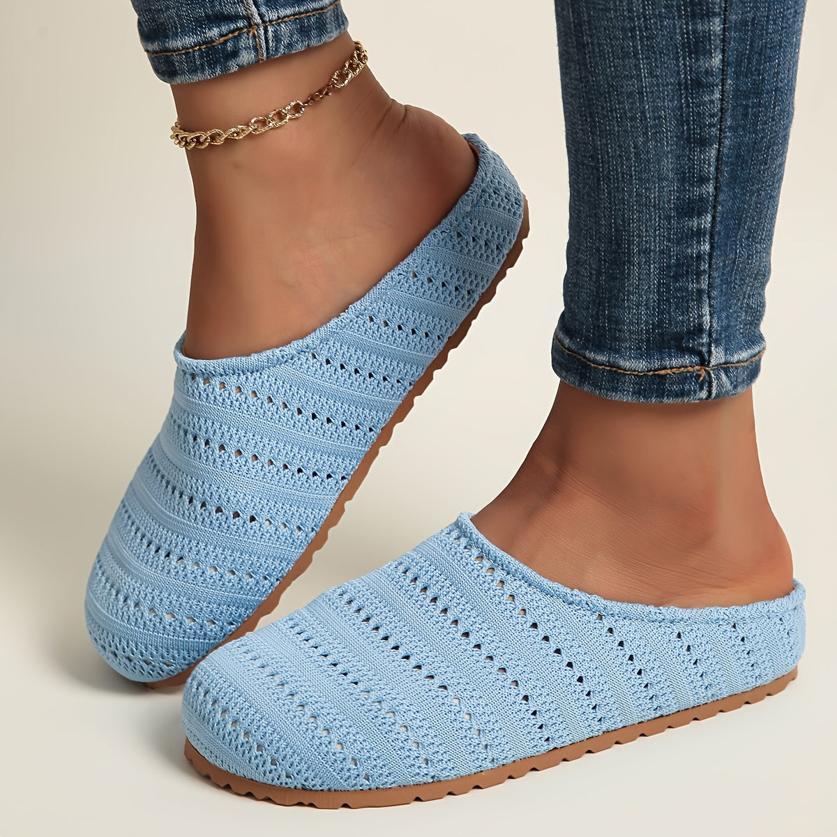 Women's Yellow Slip-On Mules Comfortable Platform Shoes Breathable Fabric