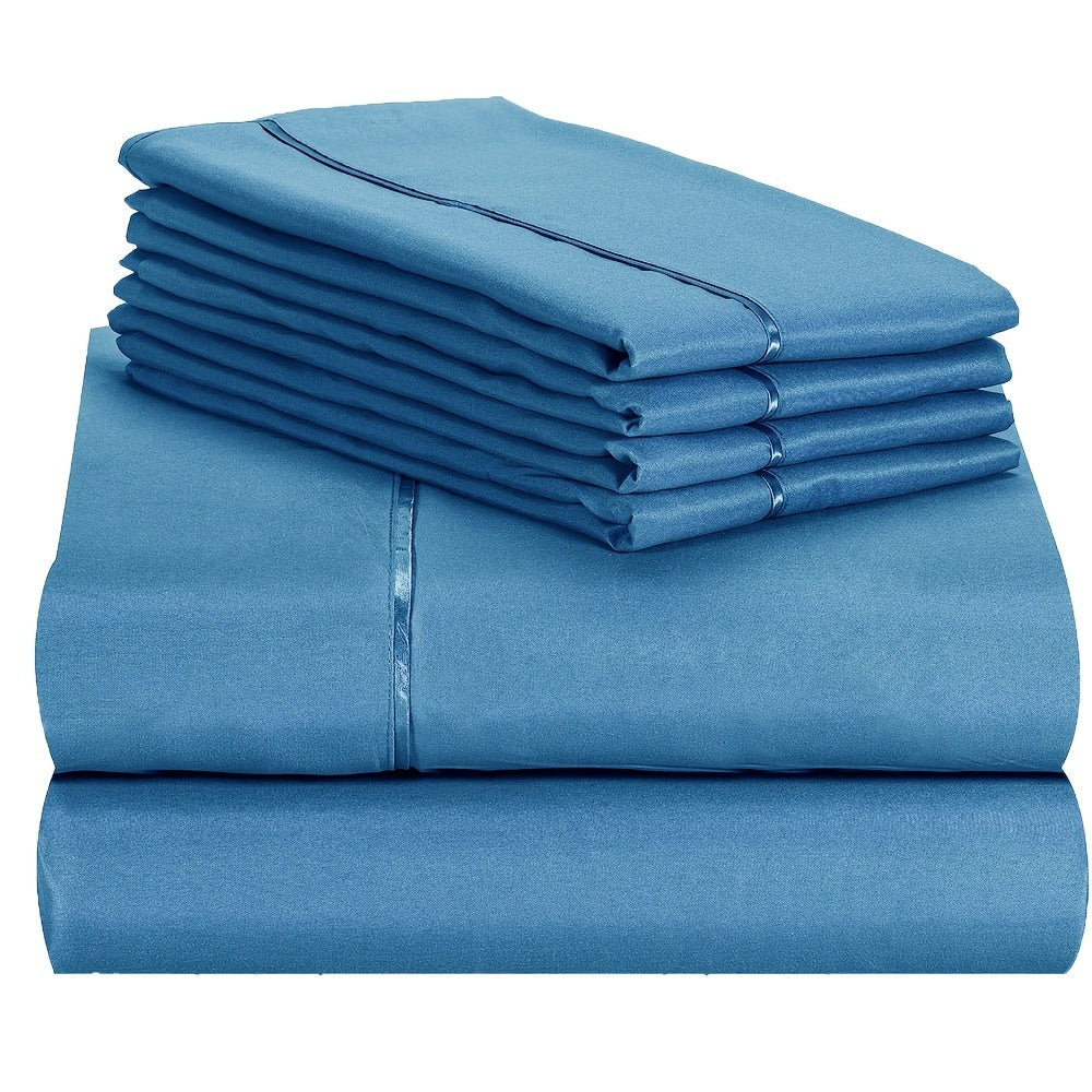 Luxury Fitted Sheet Set with Wrinkle and Stain Resistant Deep Pocket Bedding for Bedroom or Hotel
