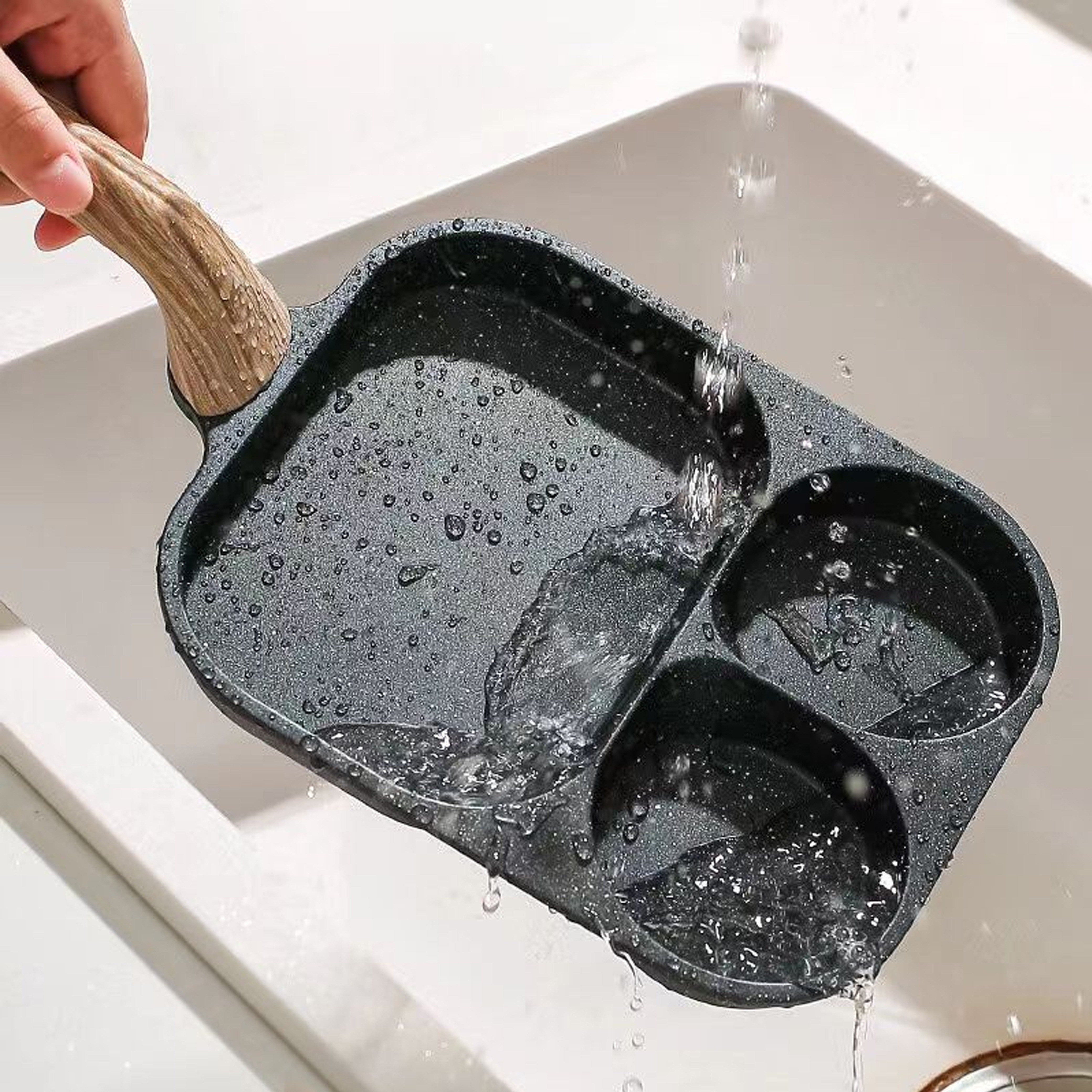 3-in-1 Non-stick nonushta qovurilgan pan, omletlar, pelmeni, bifshteks, oson tozalash, uy va ochiq havoda pishirish