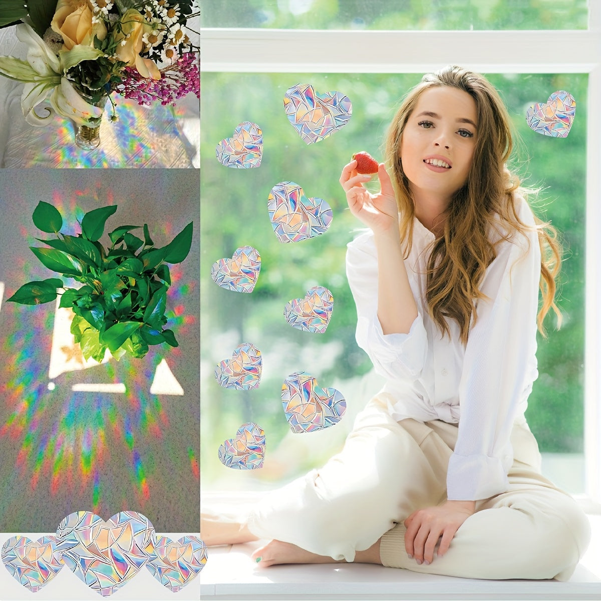 Colorful Rainbow Prism Butterfly Suncatcher Window Stickers Electrostatic Glass Decals