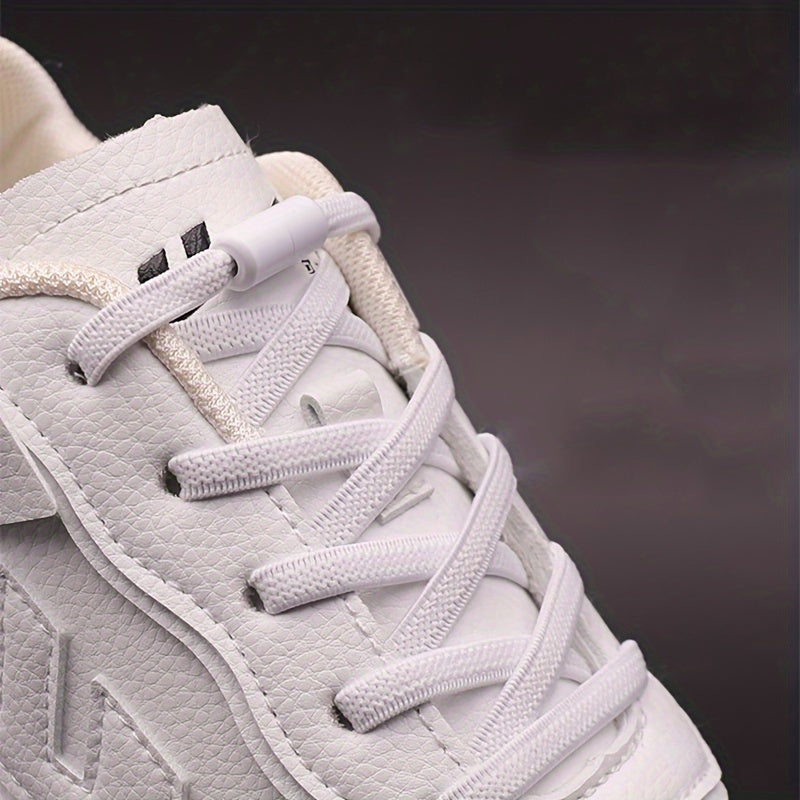 Uniseks elastik No-Tie oyoq kiyimlari rang-barang Lazy Shoe Flat Laces for Sneakers
