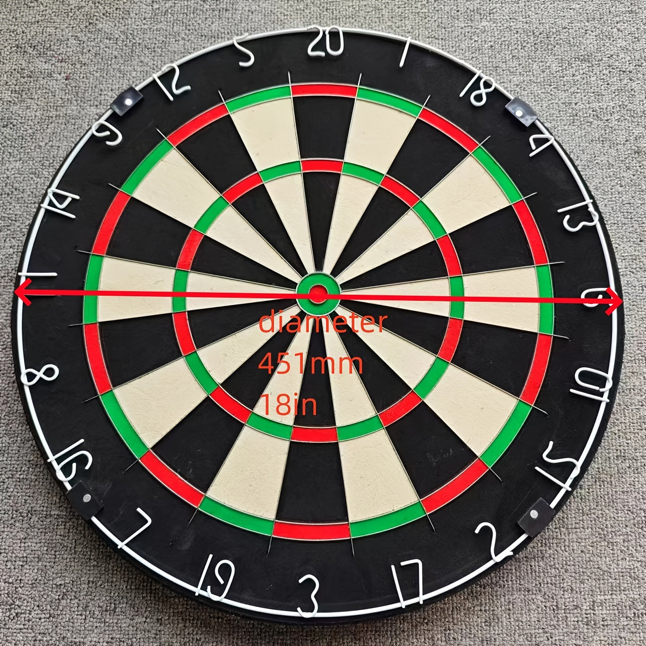 45.72cm Steel Tip Dartboard with Spider Wire for Professional Competition