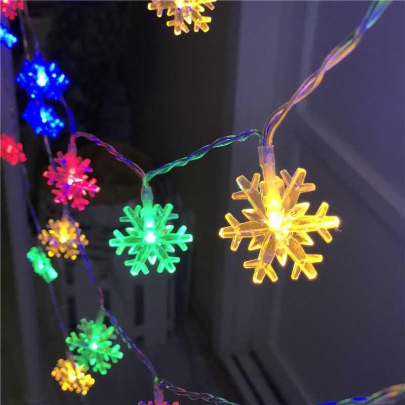 Vintage Snowflake String Lights Battery-Operated White LEDs for Christmas Weddings Gardens
