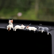 4pcs Cat Car Dashboard Ornaments ABS Material Cartoon Mini Decor	for Car Screen Display