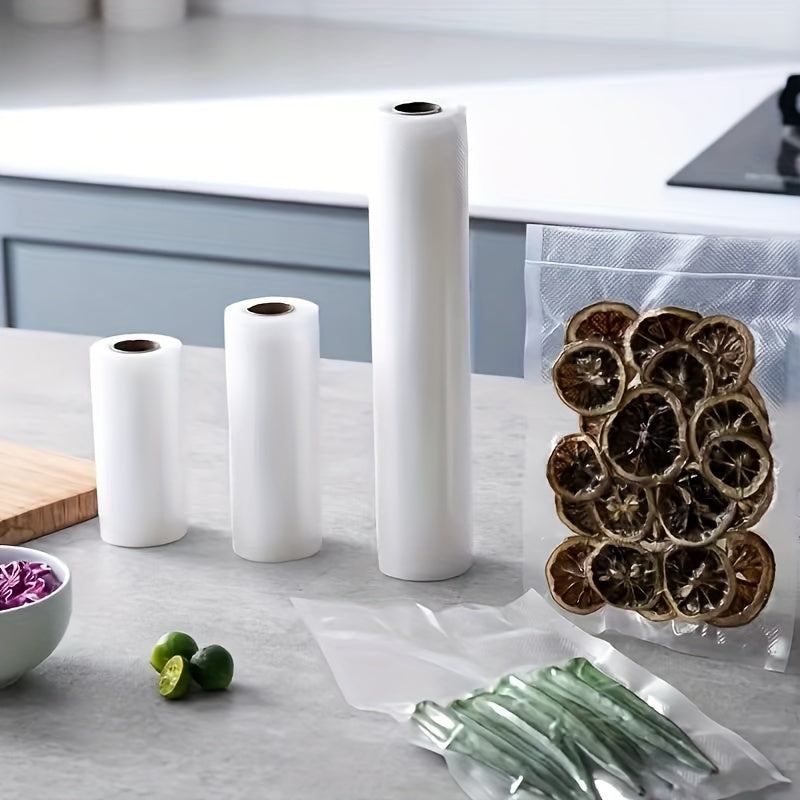 Rollo de bolsas de vacío transparentes texturizadas desechables para conservación y envasado de alimentos