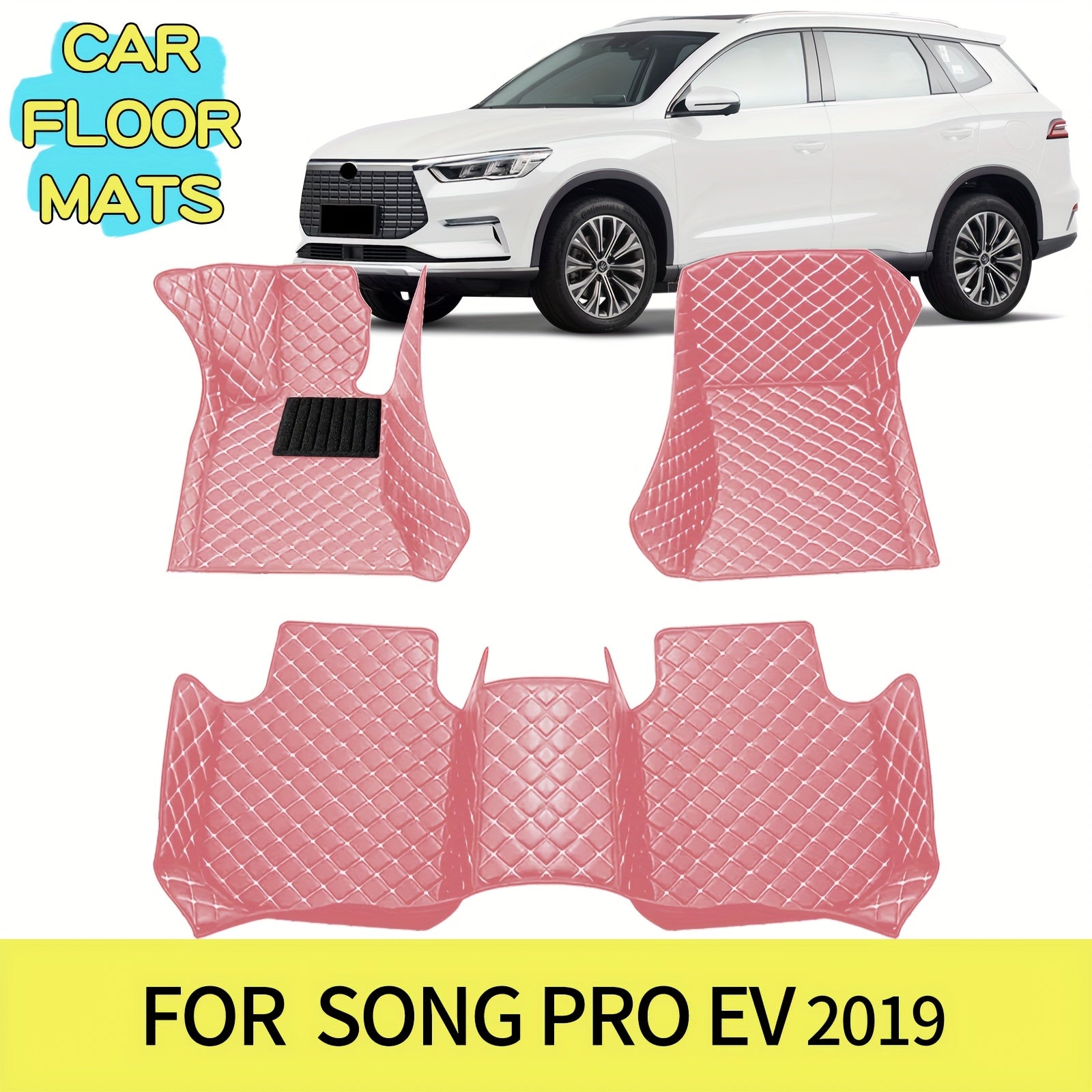 Full-Coverage Waterproof PU Leather Car Floor Mat for EV Sedan Durable Dustproof