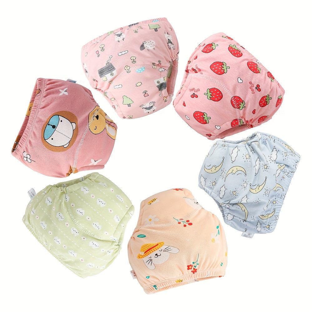 Set of 6 Toddler Cotton Potty Training Pants Leakproof Reusable Underwear with Padding