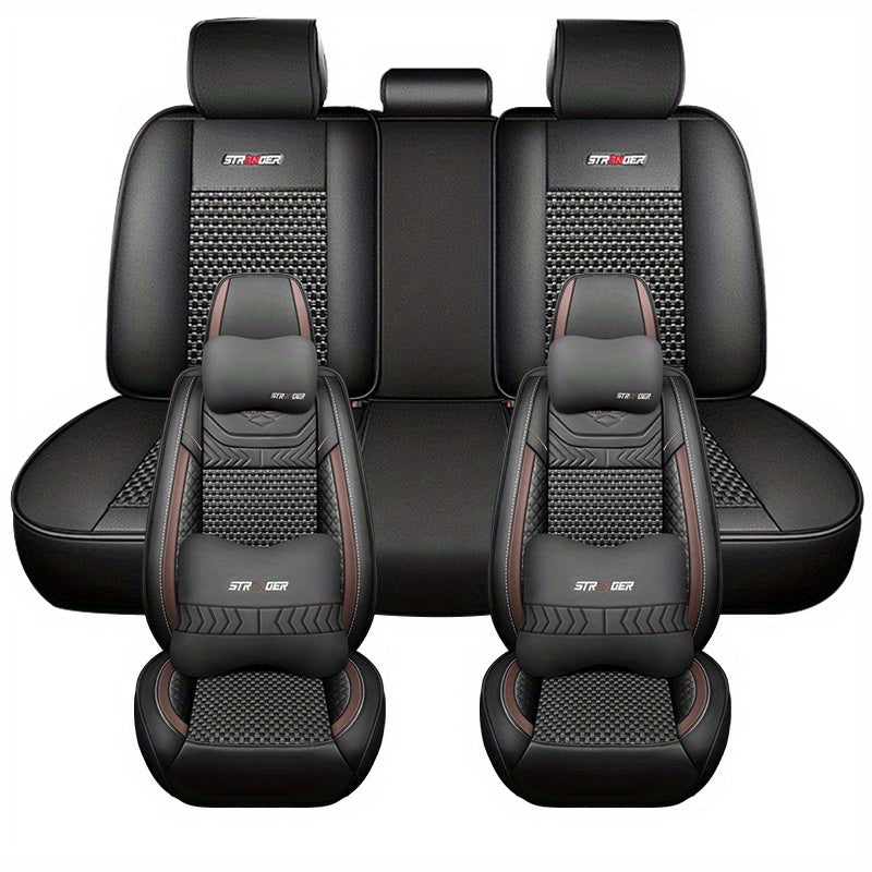 Universal Breathable Ice Slippy Fabric Car Seat Cover for Five-Seater Vehicles