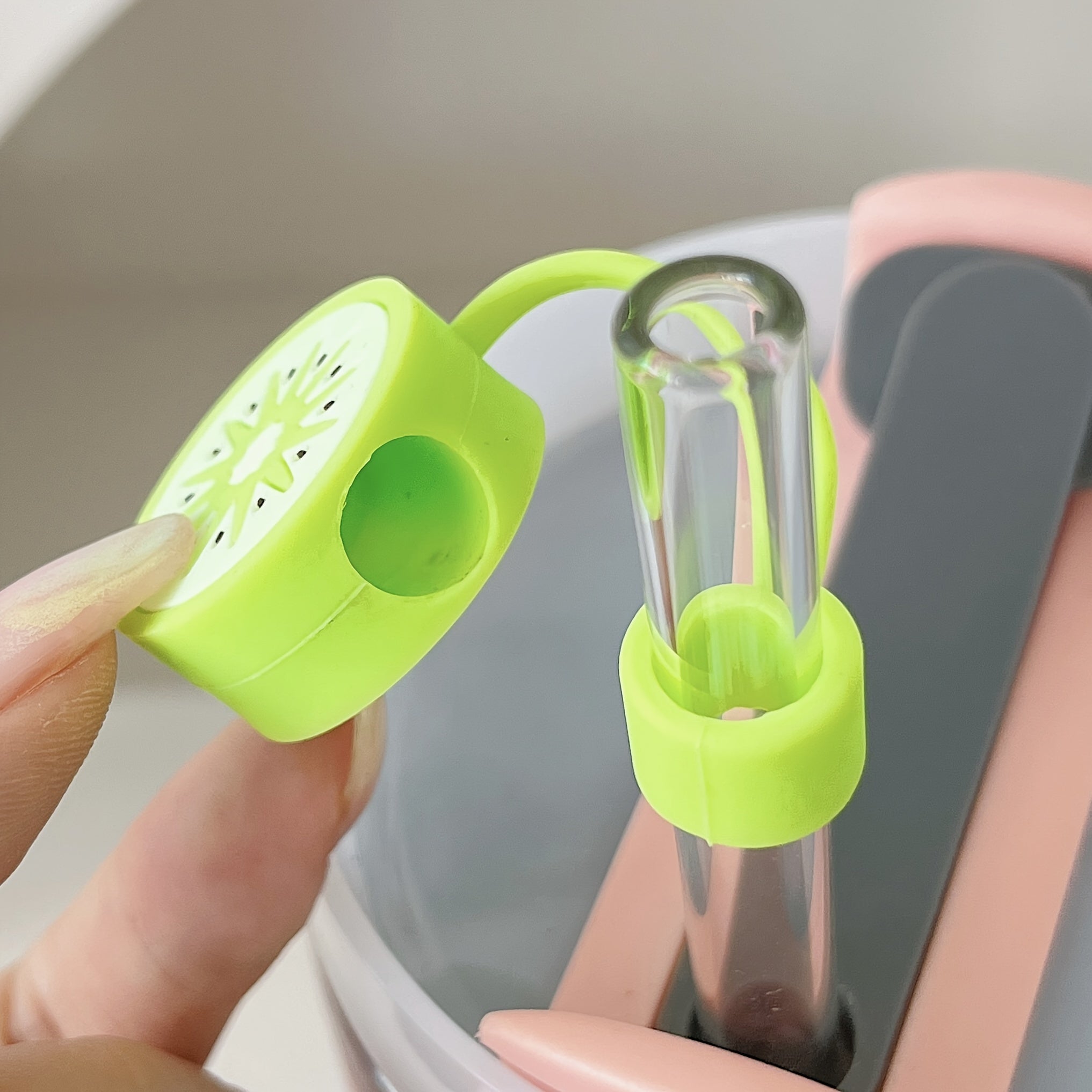 Reusable Silicone Straw Covers for Cups, Fruit and Sunflower Design, Dustproof