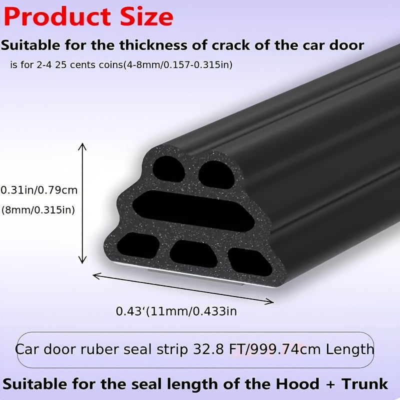 Universal avtomobil eshigi yopiqligi chiziq 10m suv o'tkazmaydigan shovqinni kamaytiruvchi kauchuk