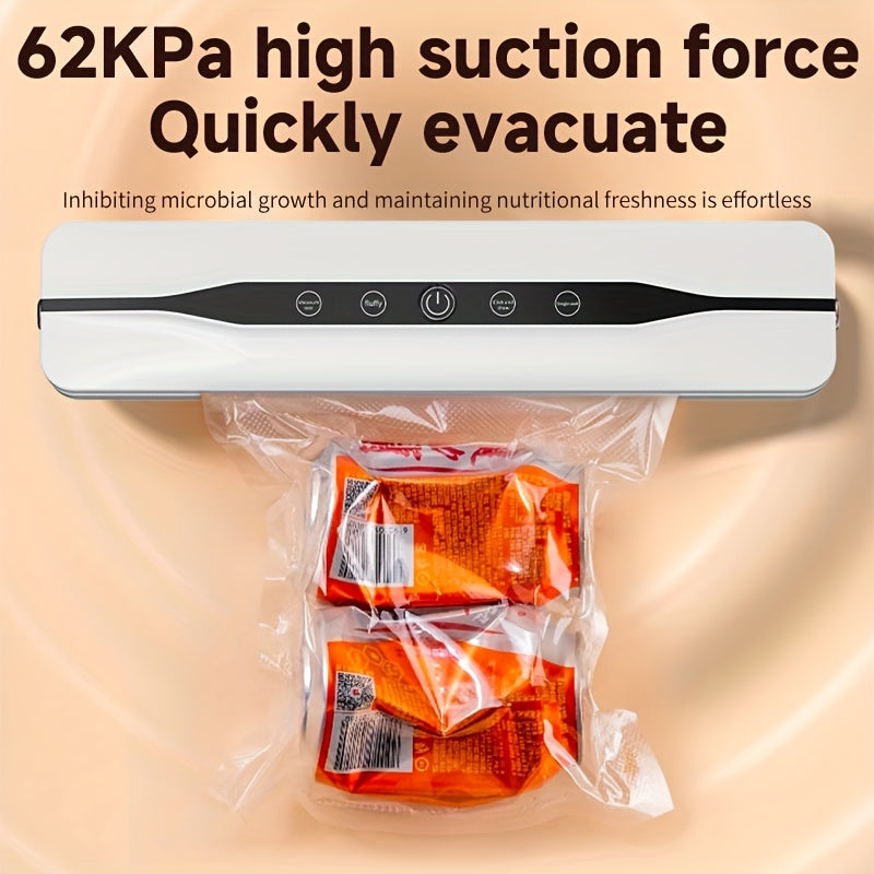 USB rechargeable vacuum sealer 62Kpa suction for food preservation