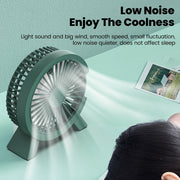 USB Desktop Fan with 3 Blades Portable Green Personal Cooling