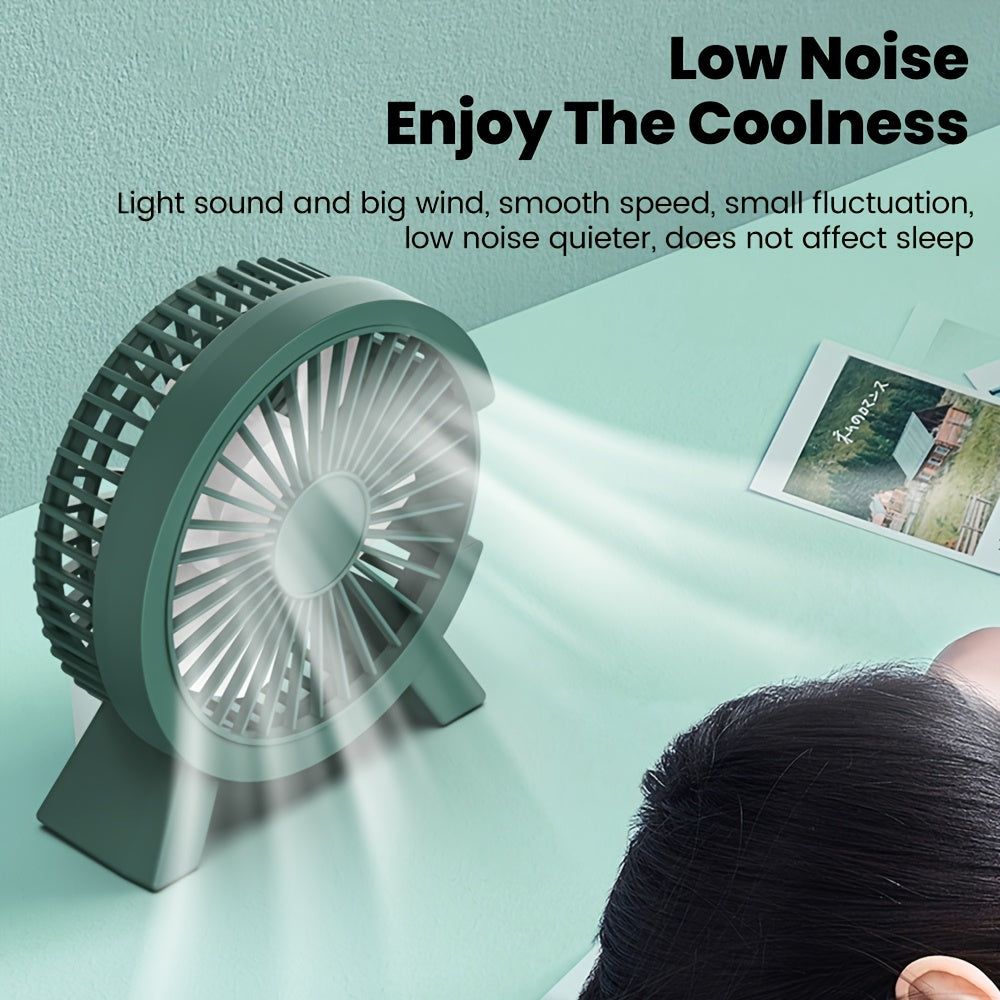 USB Desktop Fan with 3 Blades Portable Green Personal Cooling