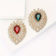 Women’s Heart-Shaped Alloy Brooch with Rhinestone Tassel Fireworks for Suits and Cardigans