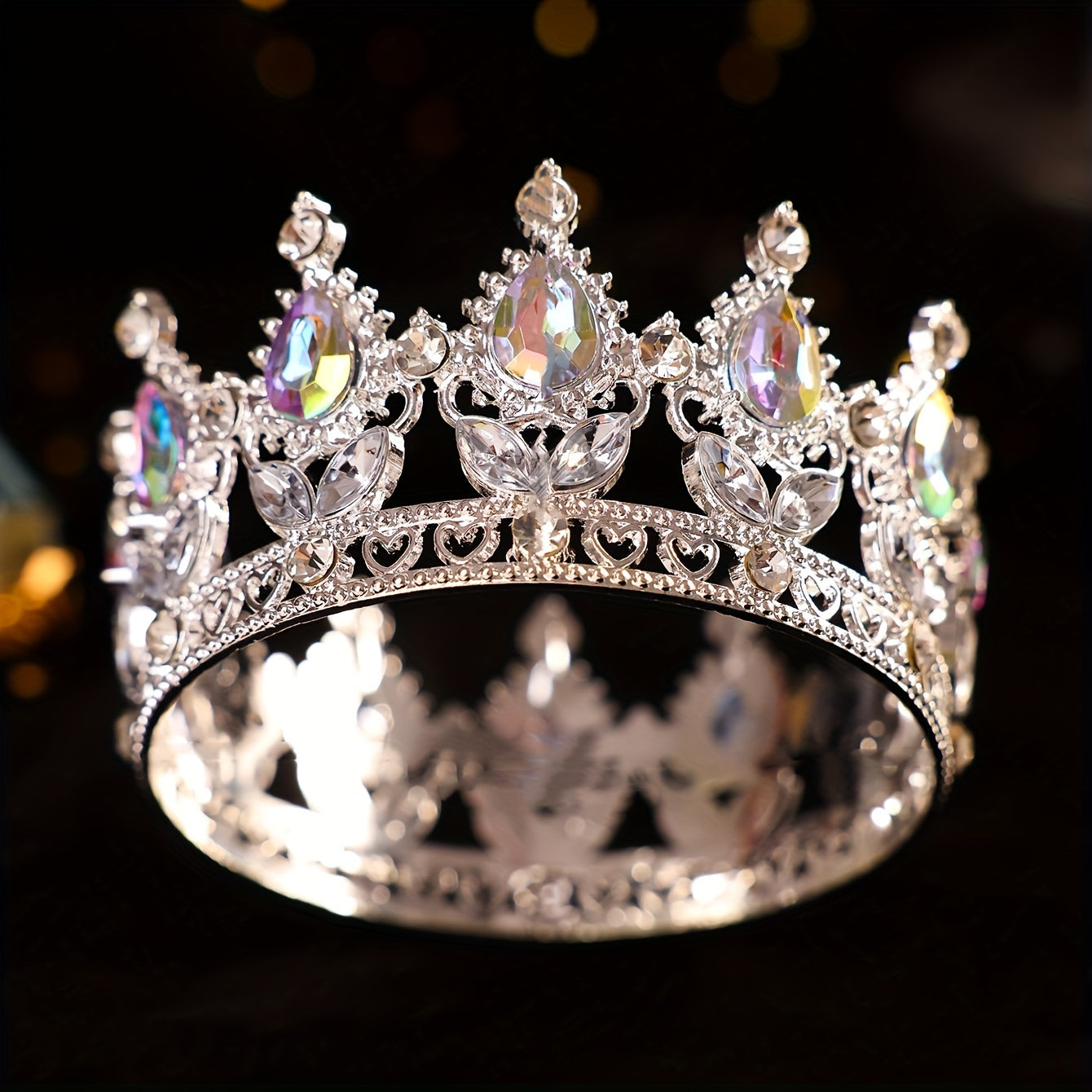 Nayrangli to'y soati uchun nafis to'y qiroli tiara, soch aksessuari