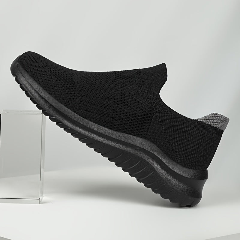 Men's Slip-On Sneakers Lightweight Breathable Soft Sole All-Season Jogging Workout
