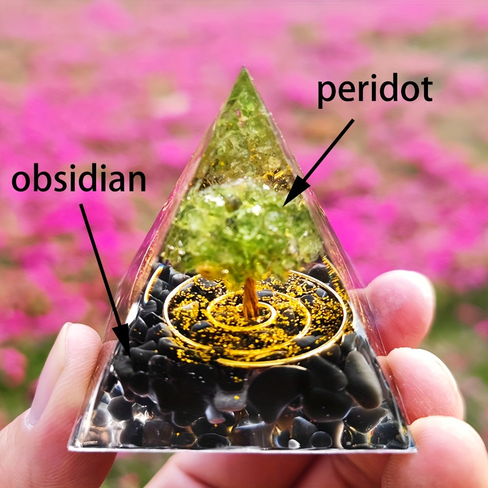 Reiki Orgone Pyramid Chakra Energy Balance Crystal Meditation Tool Resin Jewelry Ornament
