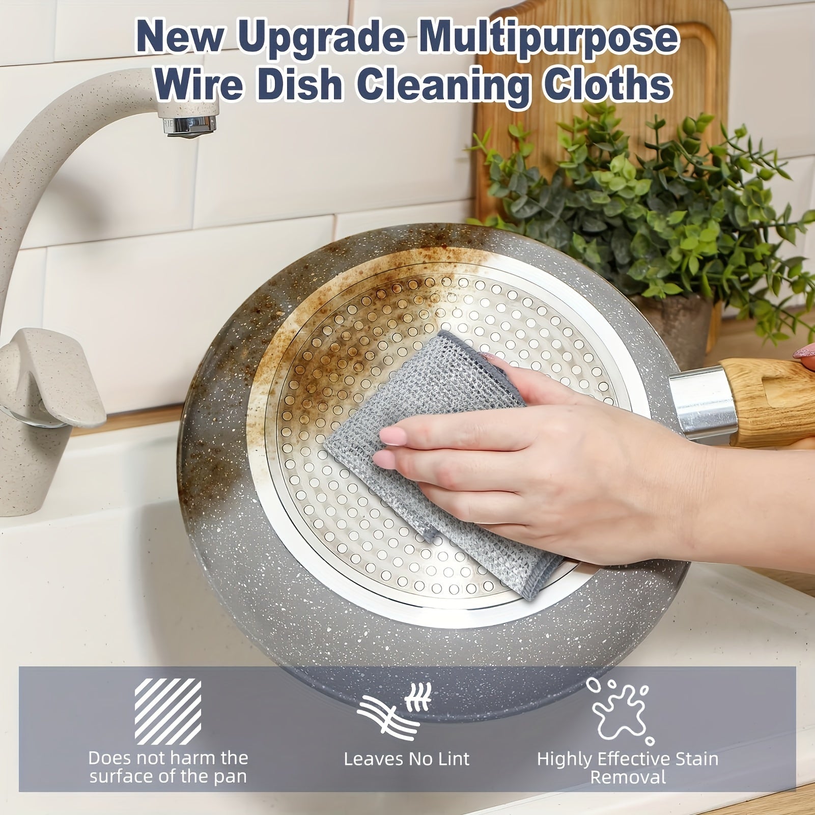 Non-Stick Oil Iron Rag Kitchen Cleaning Cloths for Pots Dishes and Surfaces