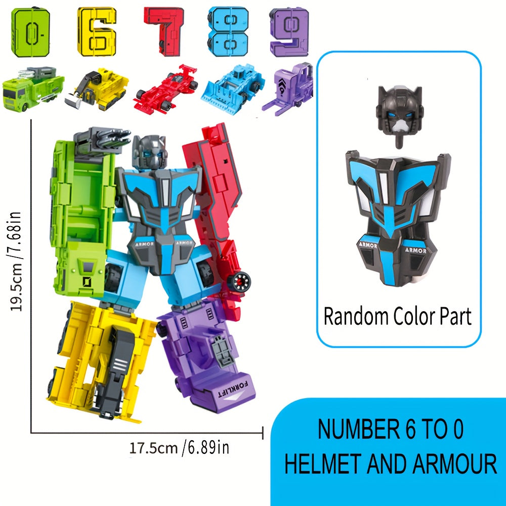 Kids Age 3+ Vehicle Shape Robot DIY Kit for Number Cognition and Hand Skills Educational Toy