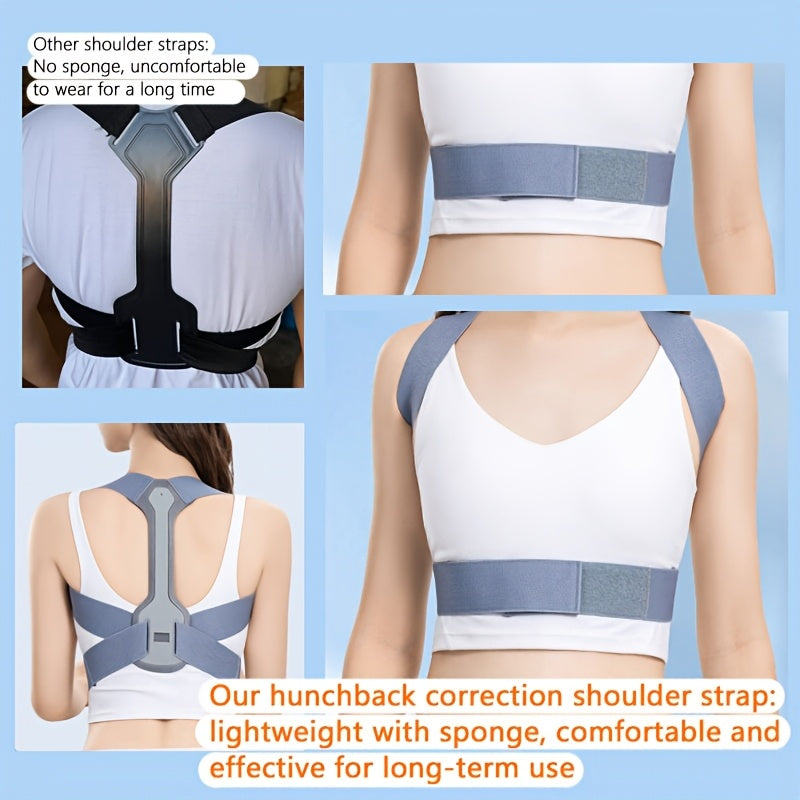 Взрослый голубой дышащий сетчатый кифозный корректор с регулируемым ремнем для поддержки спины