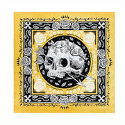 Yellow Skull and Arrow Hip Hop Bandana Nylon Square Scarf for Street Dance and Sports Cycling