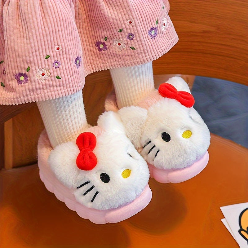 Kids Plush Slippers for Girls and Boys Indoor Warm Non-Slip Slip-On House Shoes