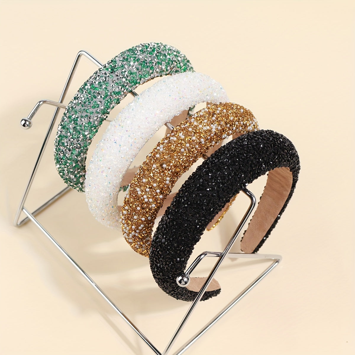Women’s Baroque Rhinestone Headband Colorful Elegant Hair Accessory for Daily Wear
