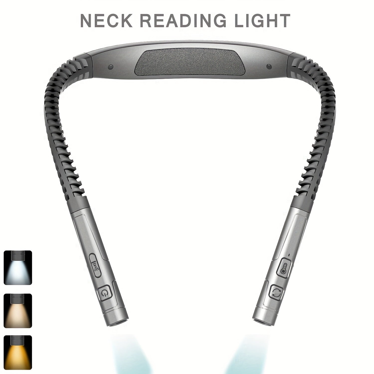 Rechargeable Neck Reading Light with 3 Color Modes and 5 Brightness Levels for Bed Work Camping