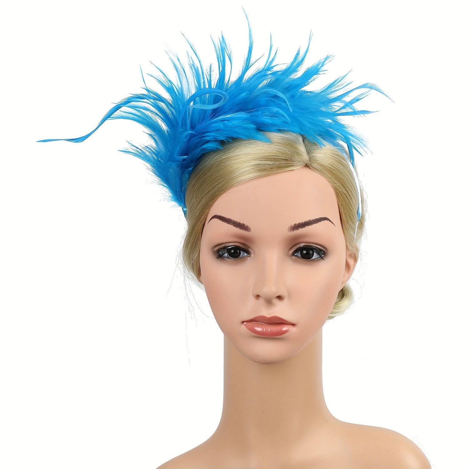 Faux Feather Headband Fascinator for Women Carnival Costume Hair Accessory