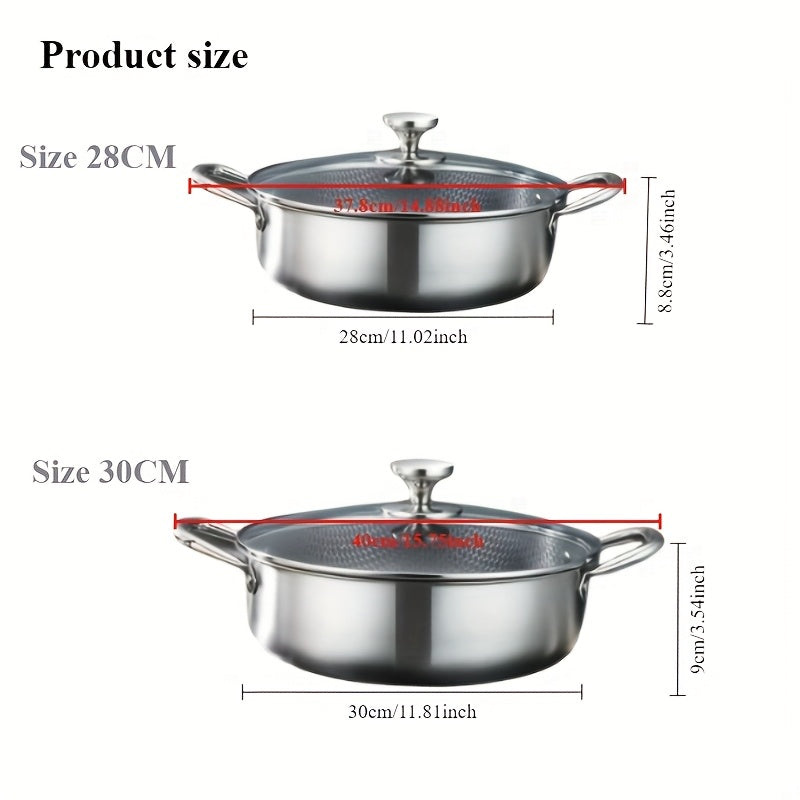 Stainless Steel Stockpot with Non-Stick Surface, Double Boiler, Large Capacity