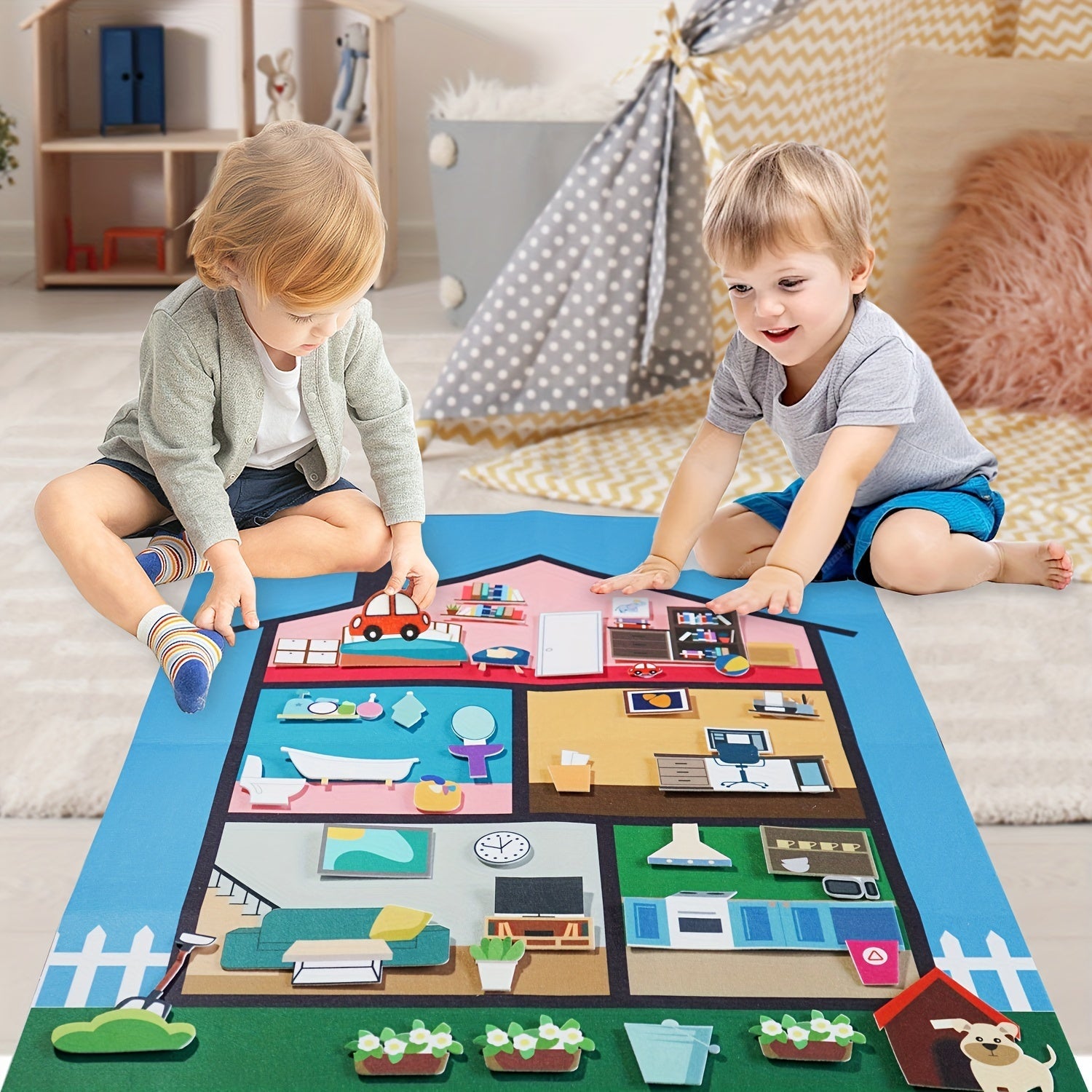 Interaktiv Qoplama Villa Kiynash Uyi O'yin To'plami, 40 Dona bilan, 3-6 Yoshdagi O'g'il va Qizlar uchun Mukammal. Yaratilish Fikrlashini va Ta'limiy Faoliyatni Rivojlantiradi. Mustahkam Polyester Materialdan Yasalgan. Ajoyib Rojdestvo Sovg'asi G'oyasi.