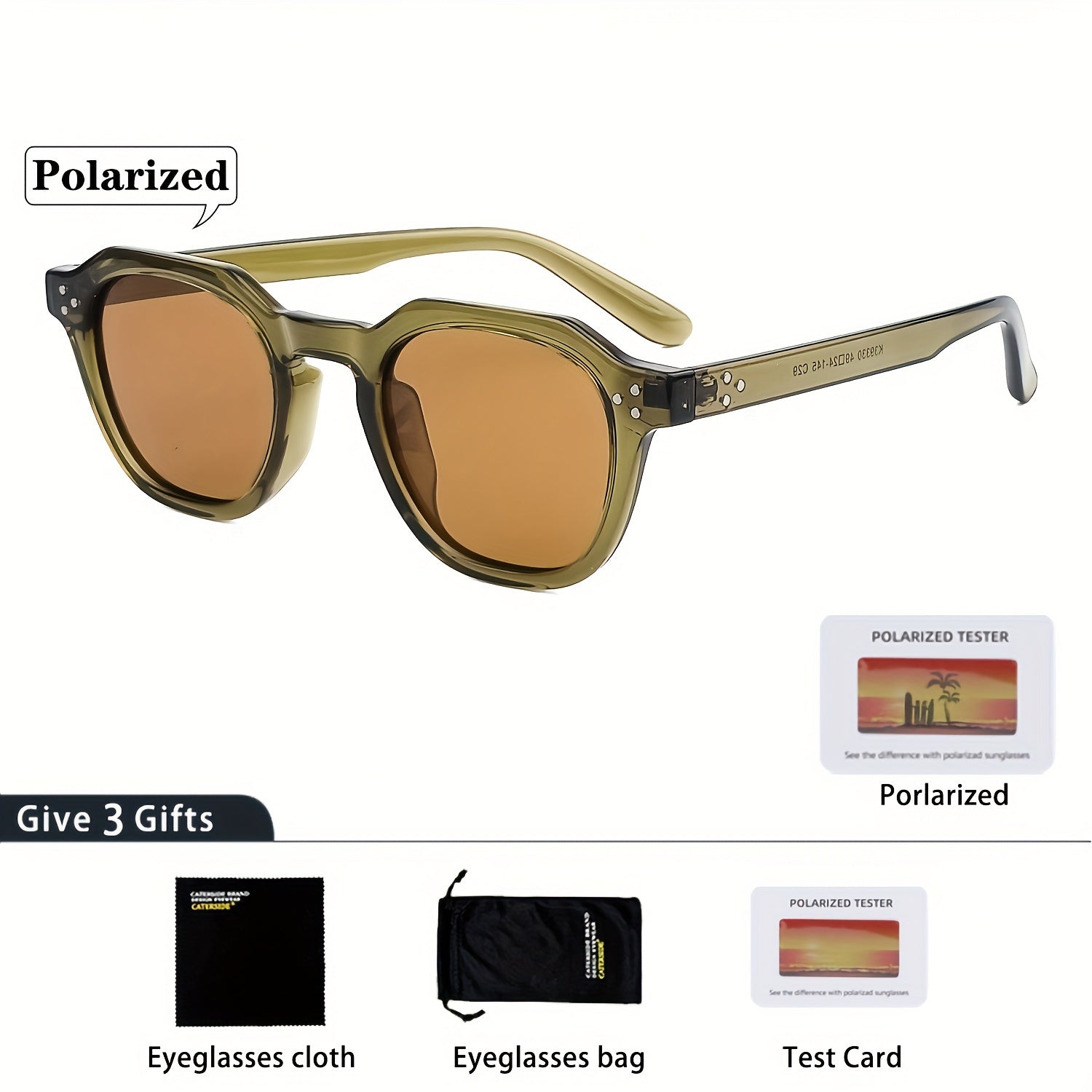 Unisex Round TR90 Frame Sunglasses Polarized for Outdoor Sports Travel and Photos