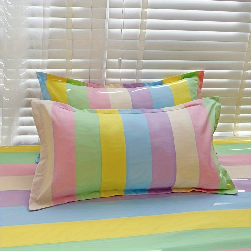 Fundas de almohada de algodón con aloe vera y cierre de sobre, patrón geométrico, lavables a máquina