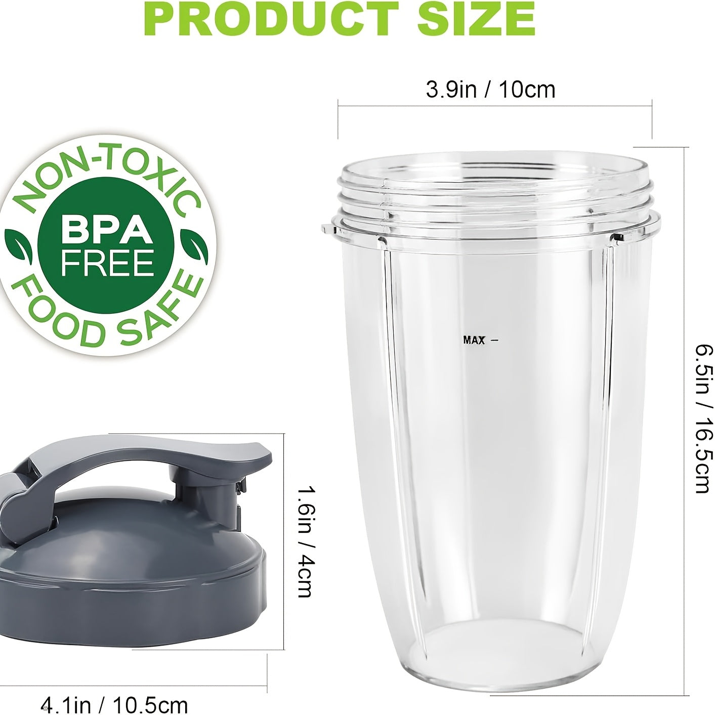 24oz Blender Replacement Cup for NutriBullet Pro 900W 600W with Flip Lid