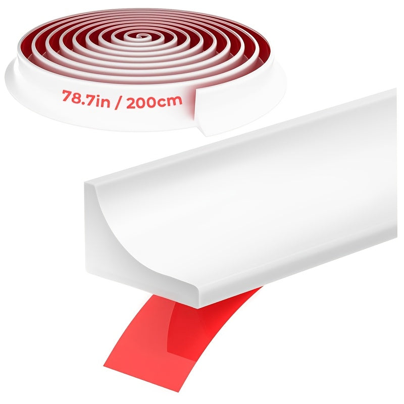 Plastic Waterproof Water Dam Barrier Strip Self-Adhesive for Shower Sink Tub