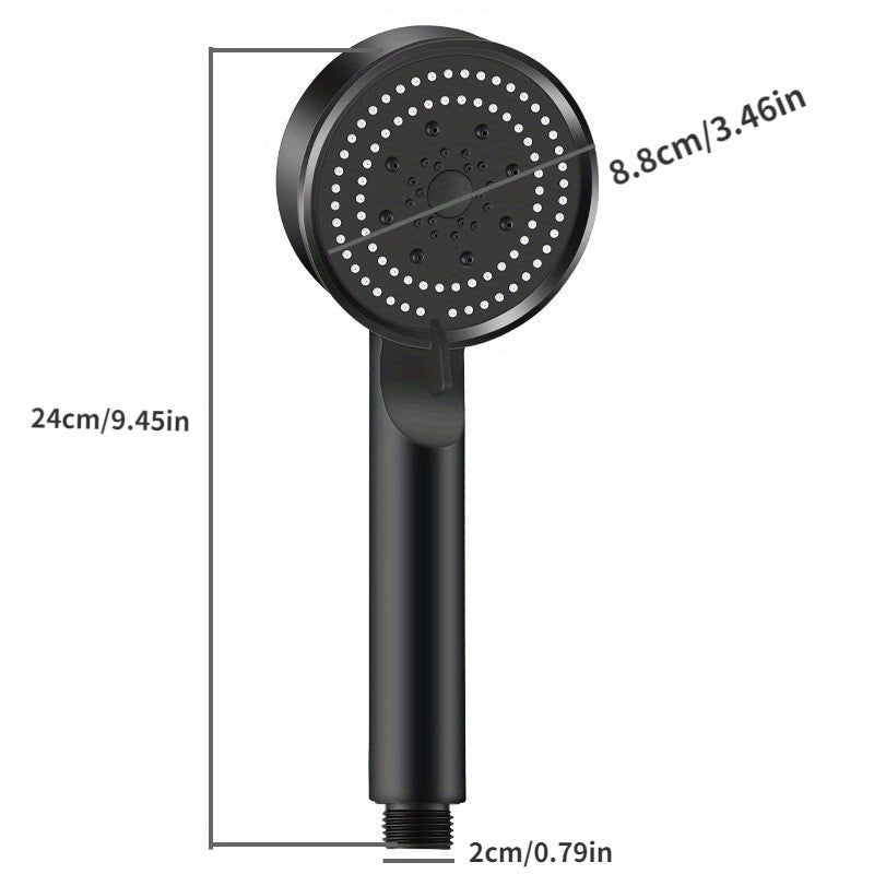High-Pressure Shower Head with 5 Settings Wall-Mounted Silicone Nozzles Adjustable Flow