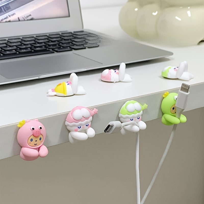 Plastic Cable Organizer Hooks for Earphones Chargers Keys Home Office Storage Set of Two