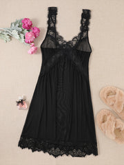 Women's Slimming Nightdress Made of Polyester and Elastane Breathable Mesh Solid Color