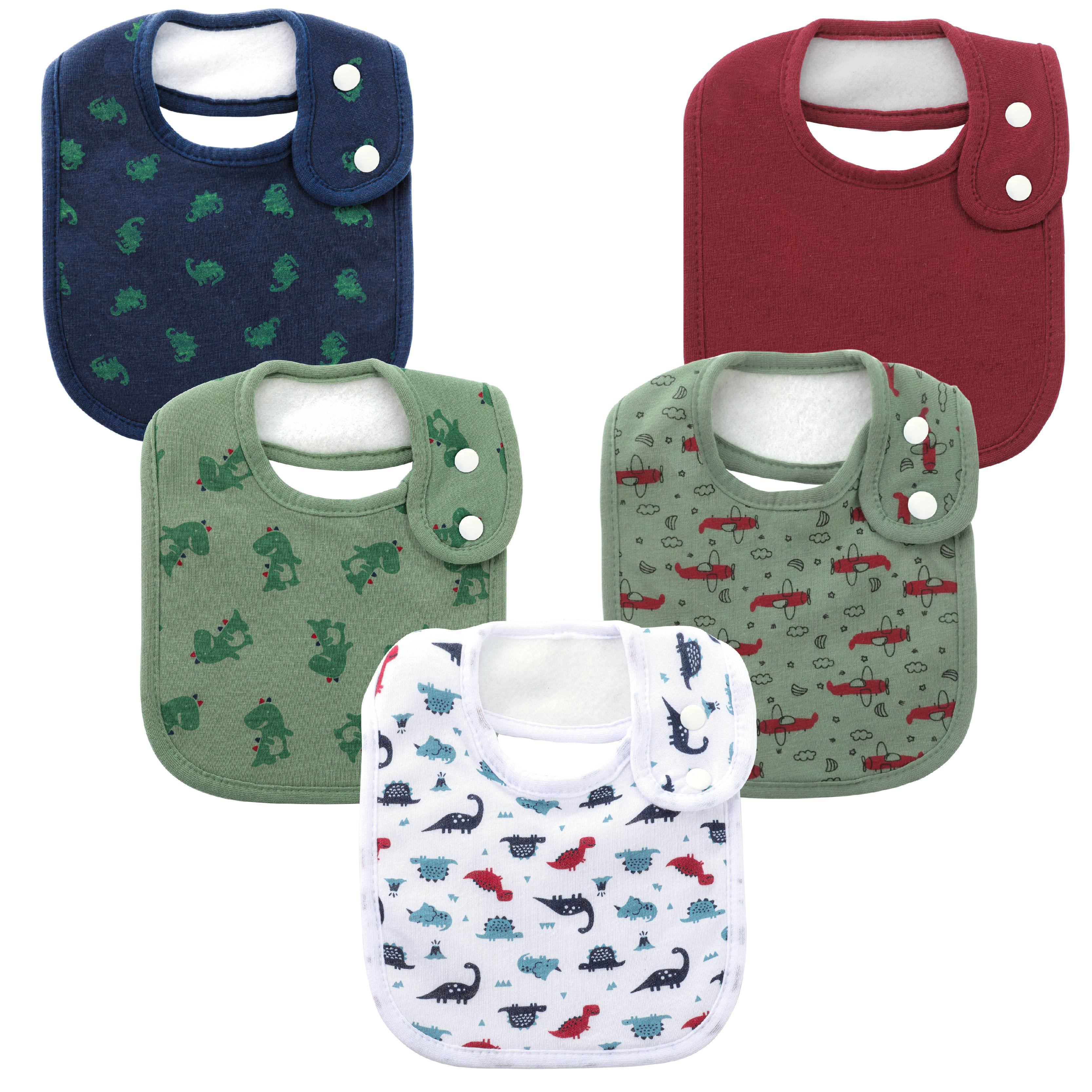Set of 5 Soft Absorbent Baby Bibs for Drooling, 0-36 Months, Gift Set