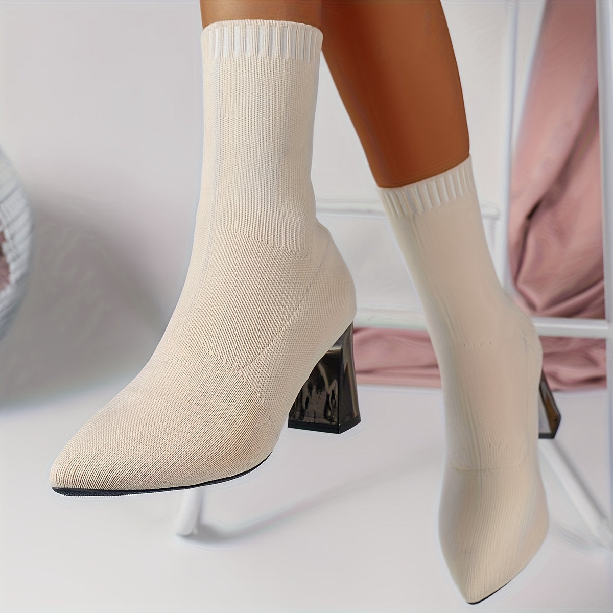 Women's Ankle Boots Pointed Toe Chunky Heel All-Season Casual Dressy