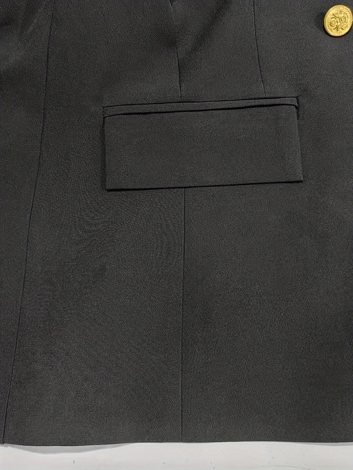 Women's Solid Gold Button Double Breasted Blazer Polyester Casual All Seasons