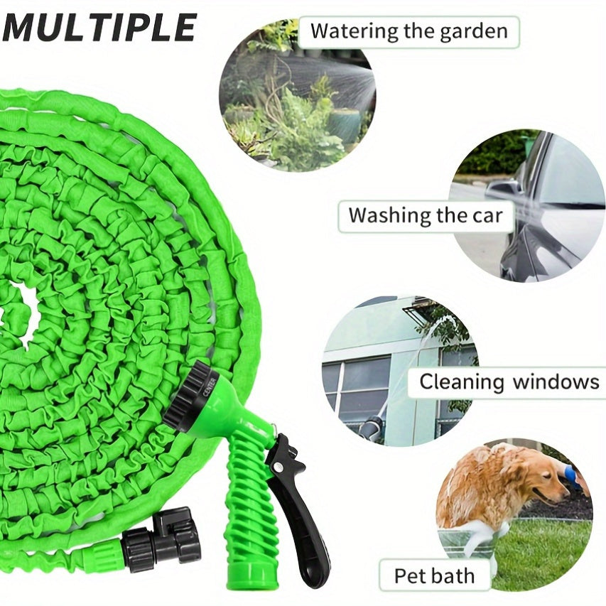 Expandable Rubber Garden Hose 22.86m High Pressure Watering and Car Wash with Spray Gun