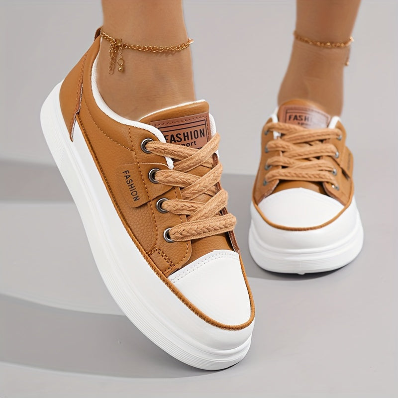 Zapatillas casuales de mujer con estampado de leopardo, con cordones, para todas las estaciones, de caña baja