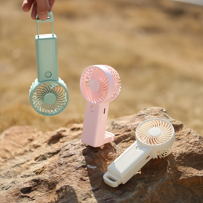 3-Speed Portable Handheld Fan USB Rechargeable Lightweight Wearable for Indoor Outdoor Use