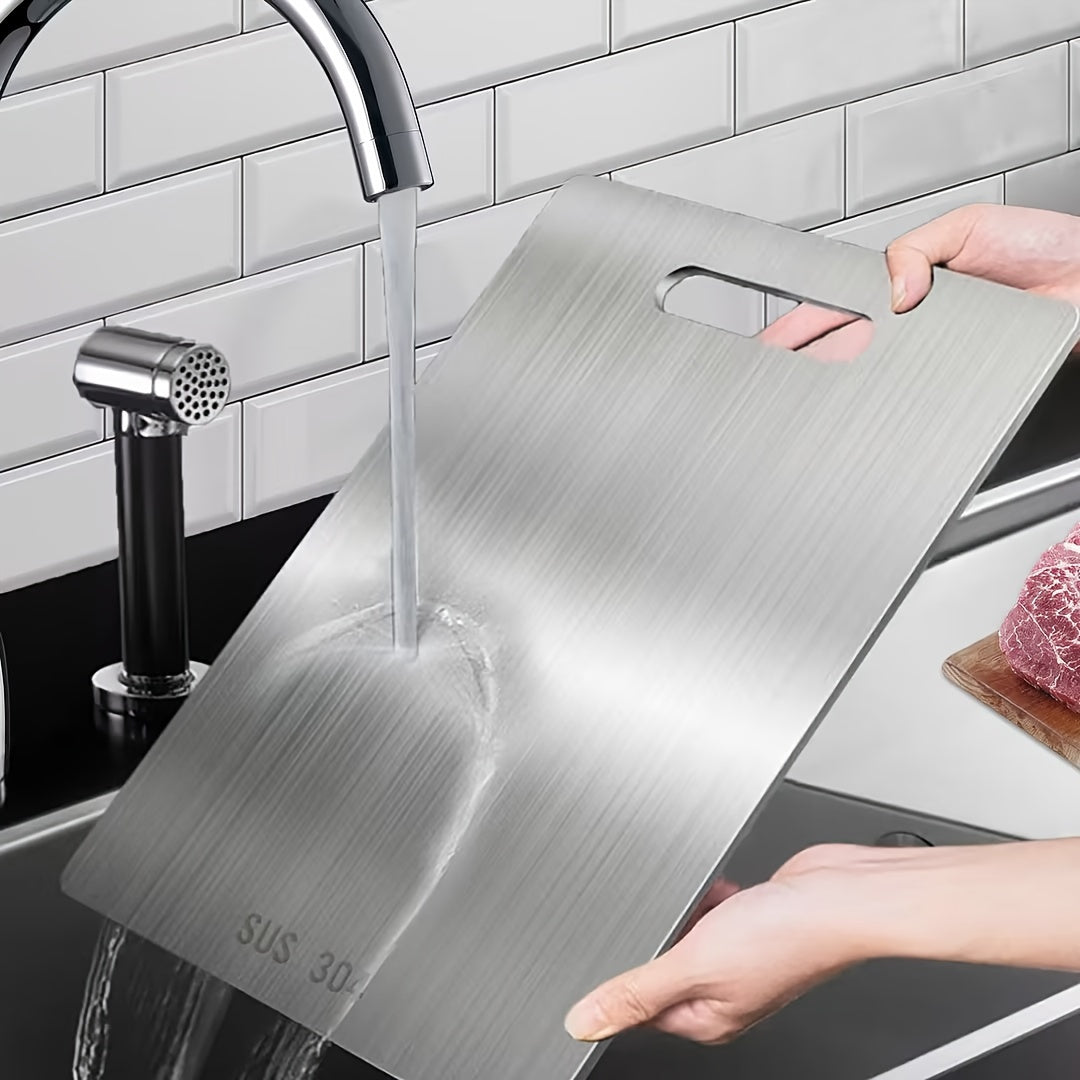 Double-Sided Stainless Steel Kitchen Cutting Board Set for Meat Vegetables Fruits