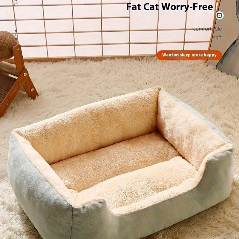Plush Pet Sofa Bed for Cats and Small Dogs Gray No Assembly Indoor Comfort