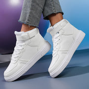 Women Casual High Top Sneakers Solid Color Lightweight All-Season