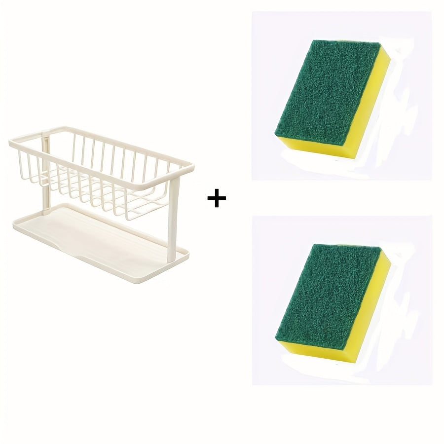 Multifunctional Plastic Sponge Drainer Faucet Sink Organizer Kitchen Counter Storage