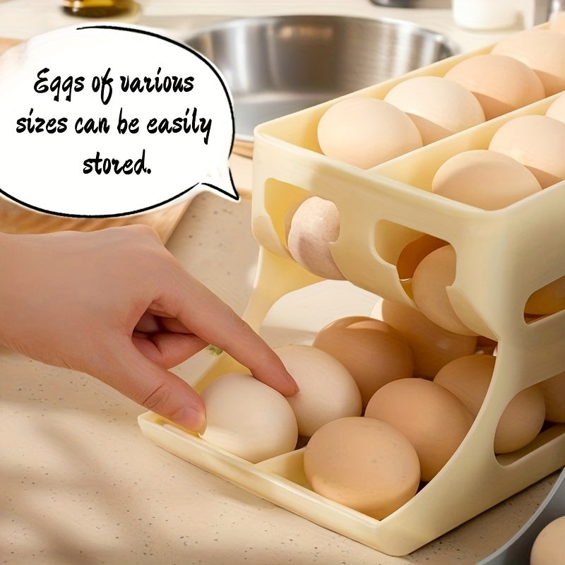 Organizador de huevos de plástico para 43 huevos, ahorro de espacio, acceso fácil