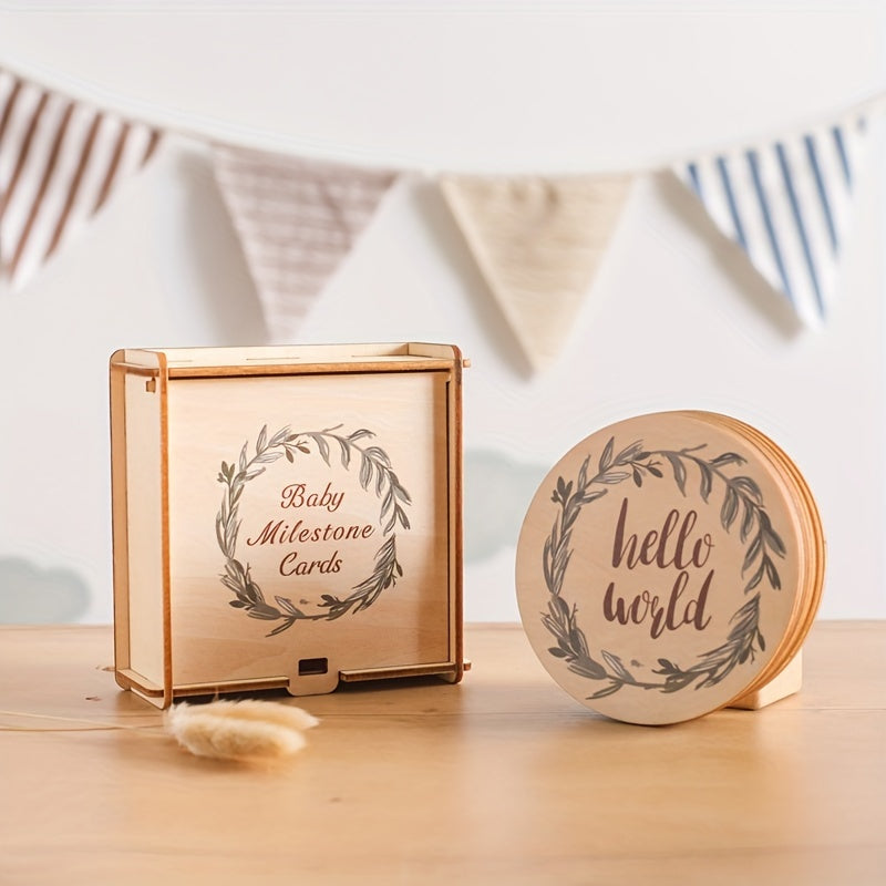 Birth Sign Set Leaf Milestone Card Photography Props for Christmas Halloween Thanksgiving Easter